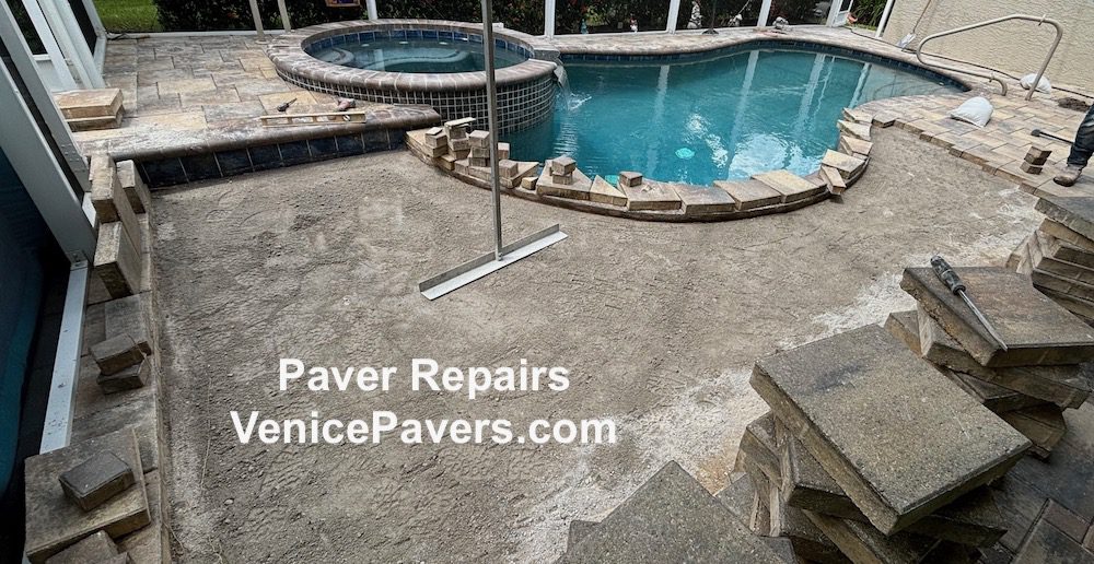Paver Repair - Pool Deck Leveling Repair