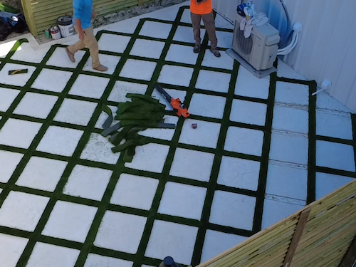 Artificial Turf and Paver Inlay