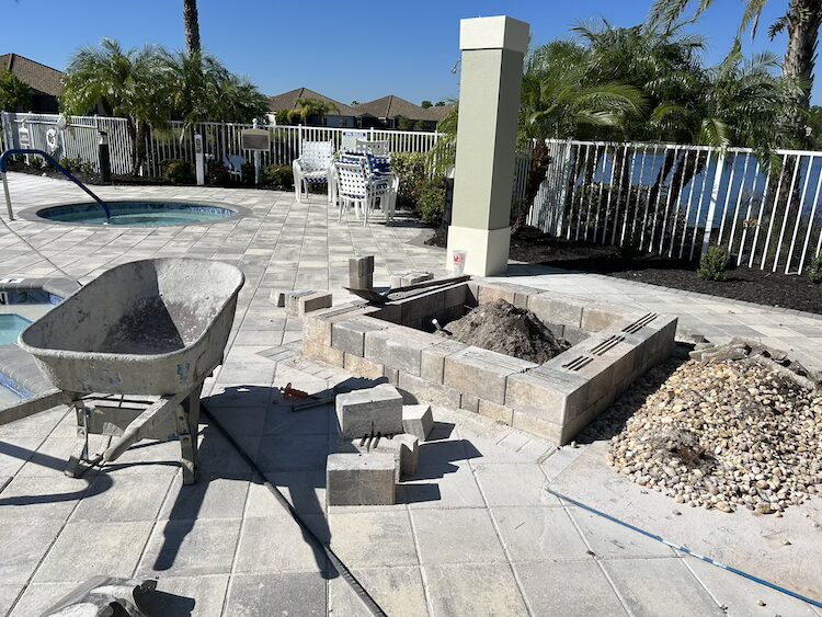 HOA Pool Retaining Wall Planter Construction
