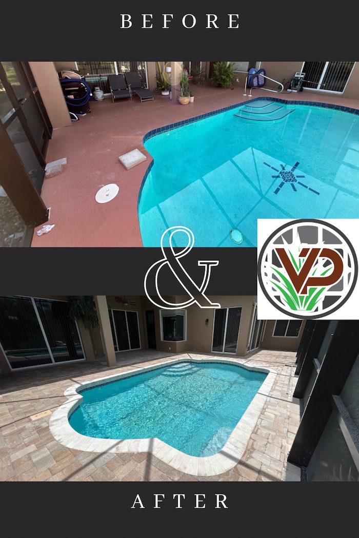 Paver Pool Deck Renovation - Before-After