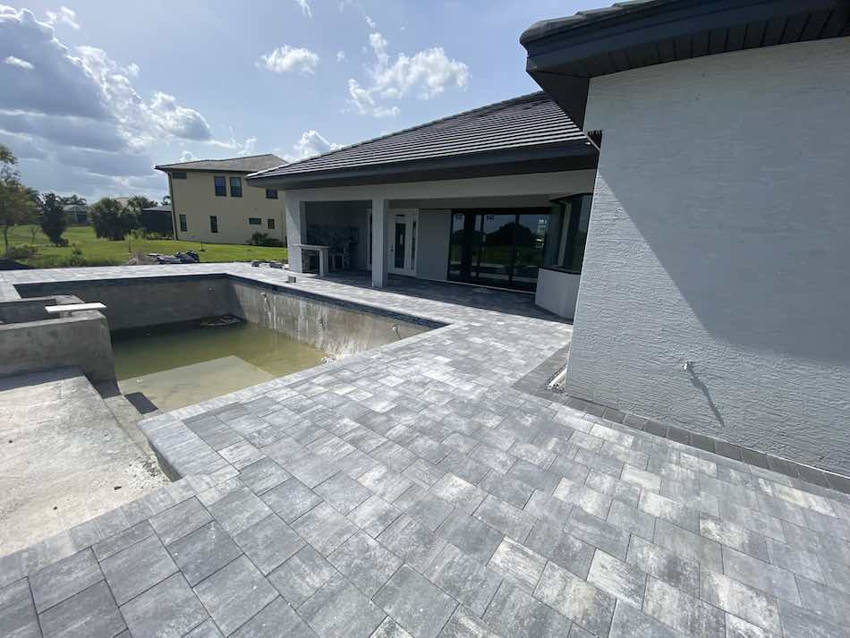 Pool Deck Paver with Coping Installation