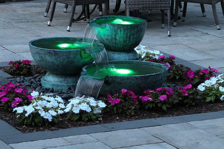 triple bowl fountain water feature venice fl